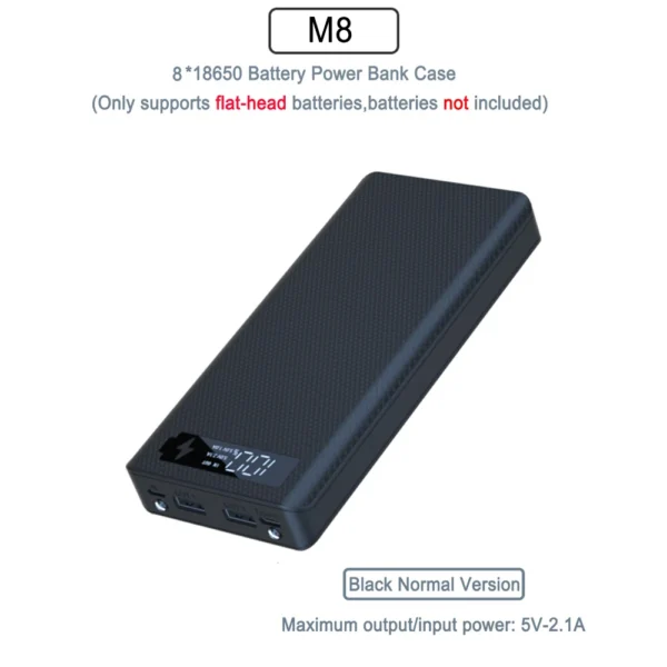 PD QC3.0 Quick Charge Battery 8 x18650 Power Bank Case Welding Free Dual USB 18650 Holder Storage Box Powerbank For Mobile Phone - Image 9