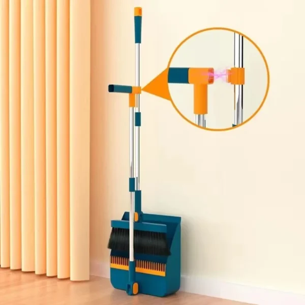 Household folding broom broom dustpan set Soft brush whisk broom strip non-stick hair sweeping cleaning and scraping - Image 2
