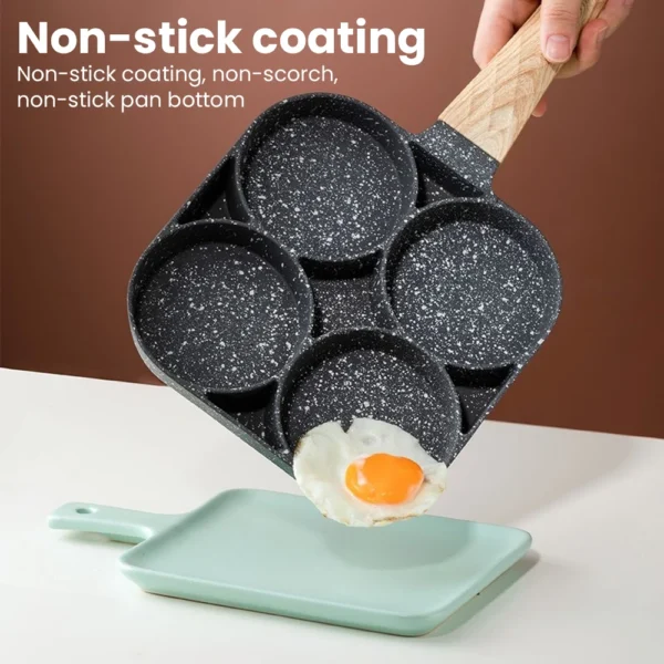 Four-hole Egg Frying Pan Breakfast Egg Burger Pan Non-stick Home New Steak Egg Frying Pan - Image 5