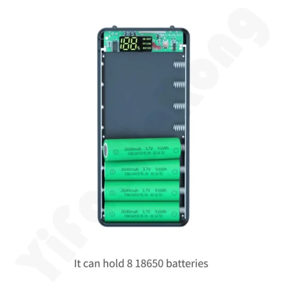 PD QC3.0 Quick Charge Battery 8 x18650 Power Bank Case Welding Free Dual USB 18650 Holder Storage Box Powerbank For Mobile Phone - Image 3