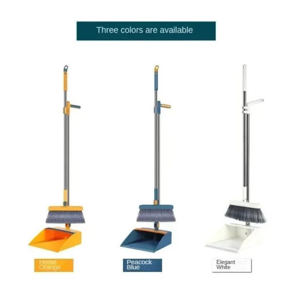 Brush And Shovel Broom And Dustpan Combination Set Vertical Folding Soft Fur Non-viscous Sweeping Broom 2 Pcs /set - Image 9