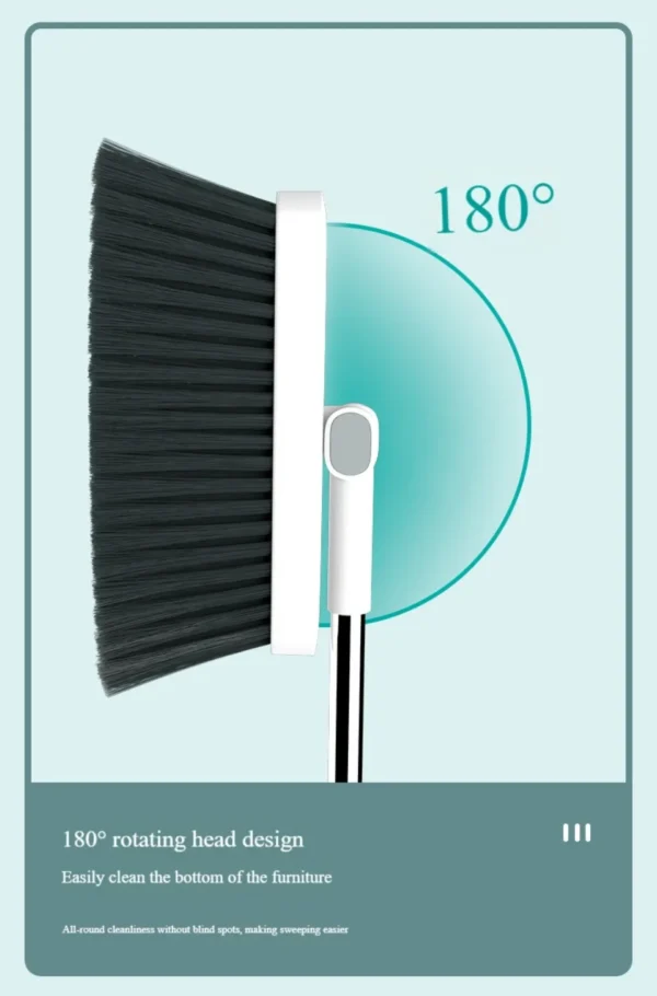Household folding broom broom dustpan set Soft brush whisk broom strip non-stick hair sweeping cleaning and scraping - Image 17