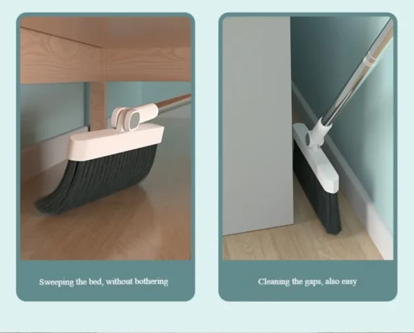 Household folding broom broom dustpan set Soft brush whisk broom strip non-stick hair sweeping cleaning and scraping - Image 18