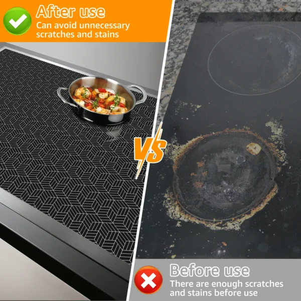 Induction Cooktop Mat Silicone Induction Cooker Covers Heat-resistant  Induction Cooktop Protector Mat 30.8×20.5Inch Non-Slip - Image 16