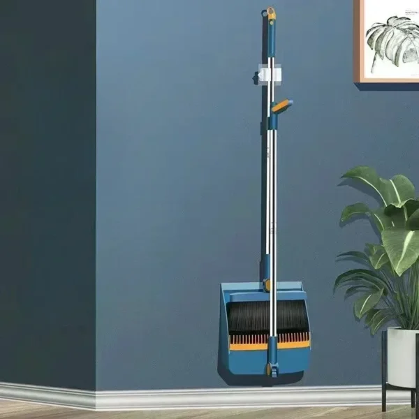 Household folding broom broom dustpan set Soft brush whisk broom strip non-stick hair sweeping cleaning and scraping - Image 8