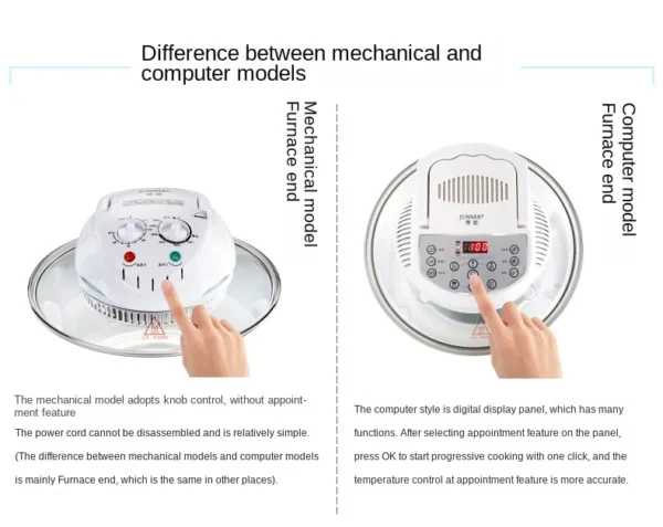 Household Oil-free Air fryer 12L smart visual glass lightwave oven multi-function electric fryer oven air oven - Image 11
