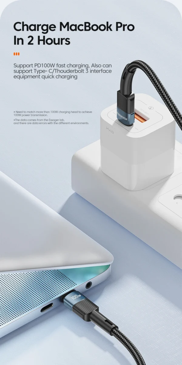 Essager 100W C To C Type C Cable USB C PD Fast Charging Charger Wire Cord For Macbook Samsung Xiaomi Type C USB C Cable - Image 13