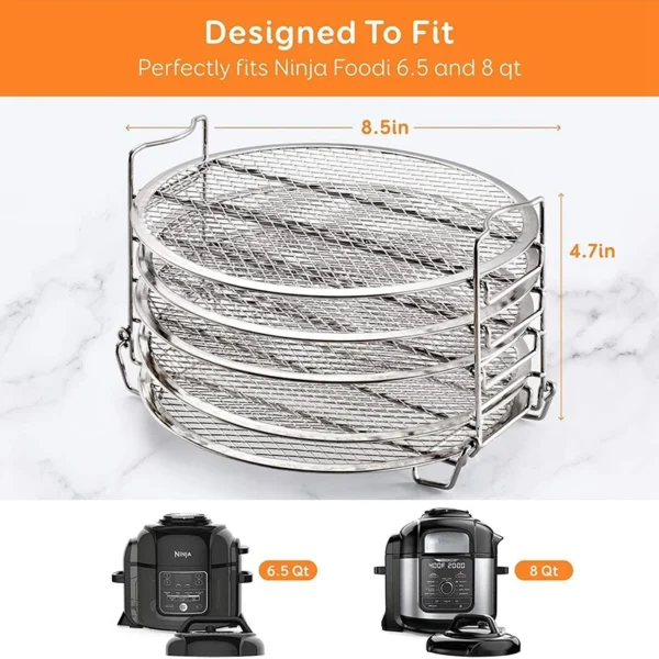 Dehydrator Rack Stainless Steel Stand Accessories Compatible with for Ninja Foodi Pressure Cooker and Air Fryer 6.5 - Image 5