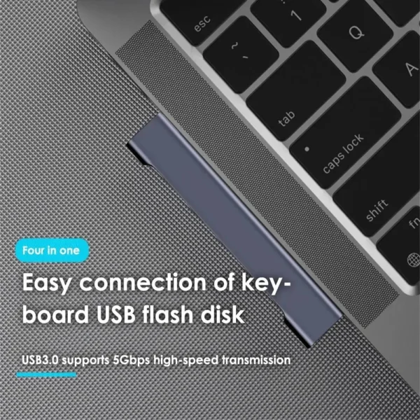 4-in-1 USB C HUB 3.0 PD 60W Type C 3.1 Multi Ports USB Splitter OTG Adapter USB HUB For Xiaomi Lenovo Macbook Pro 13 15 Air Pro - Image 12