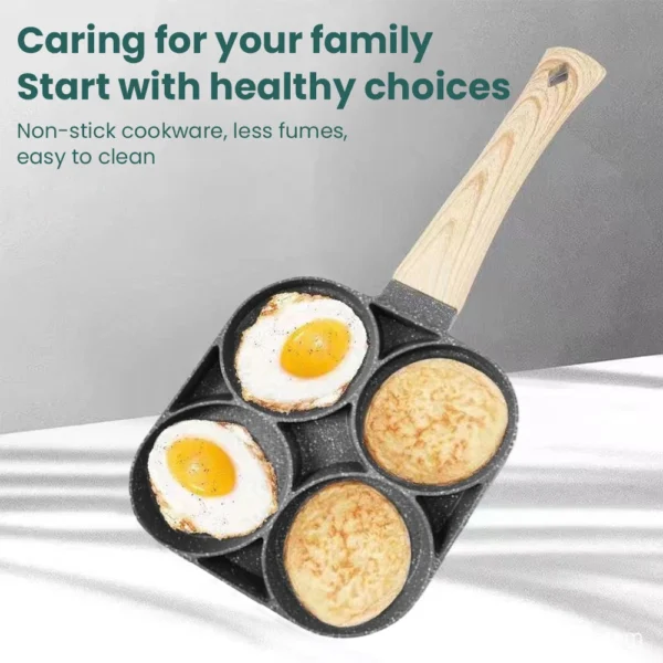 Four-hole Egg Frying Pan Breakfast Egg Burger Pan Non-stick Home New Steak Egg Frying Pan - Image 2