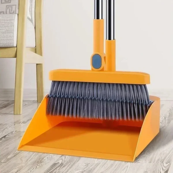 Brush And Shovel Broom And Dustpan Combination Set Vertical Folding Soft Fur Non-viscous Sweeping Broom 2 Pcs /set - Image 6