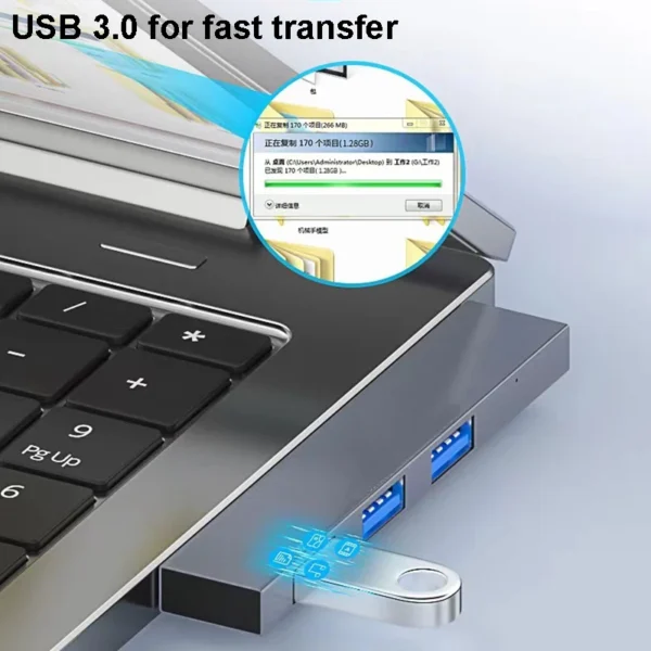 4-in-1 USB C HUB 3.0 PD 60W Type C 3.1 Multi Ports USB Splitter OTG Adapter USB HUB For Xiaomi Lenovo Macbook Pro 13 15 Air Pro - Image 4