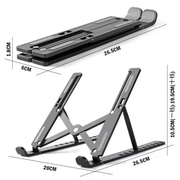 Portable Laptop Stand 7/10 Gears Foldable ABS Tablet for Macbook Apple  Air Pro Lenovo Samsung Bracket Universal Pad PC Holder - Image 35