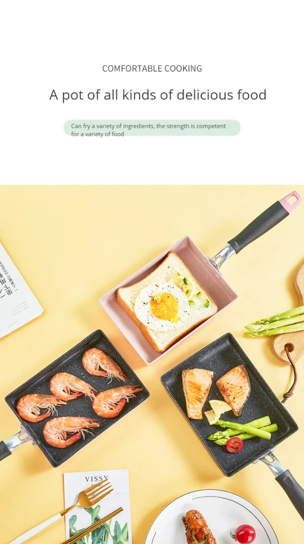 Japan Tamago-yaki Pan Square Omelette Pan Kobe Thick Egg Yaki Breakfast Flat Nonstick Omelette Pan - Image 12