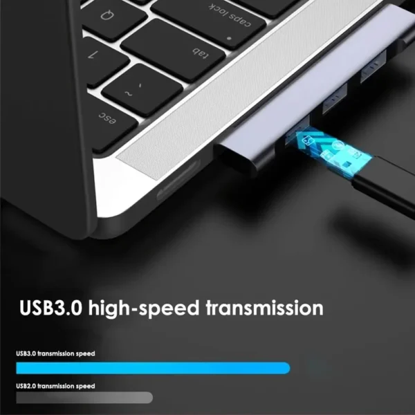4-in-1 USB C HUB 3.0 PD 60W Type C 3.1 Multi Ports USB Splitter OTG Adapter USB HUB For Xiaomi Lenovo Macbook Pro 13 15 Air Pro - Image 11