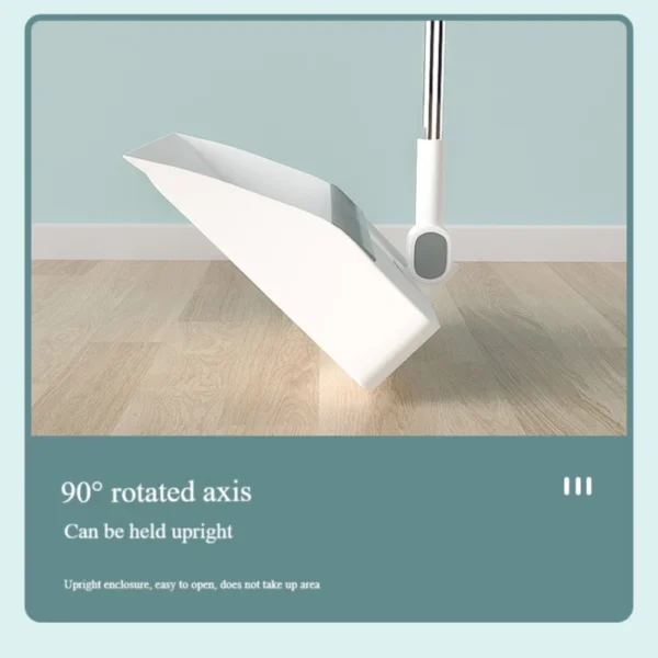 Household folding broom broom dustpan set Soft brush whisk broom strip non-stick hair sweeping cleaning and scraping - Image 6